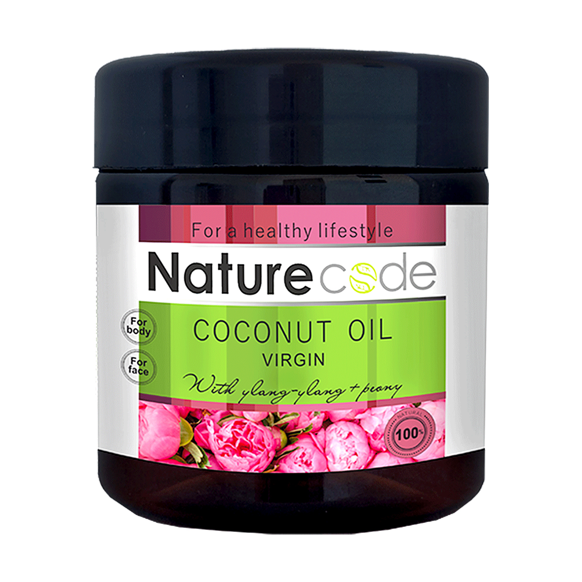 Натуральна кокосова олія для тіла Nature Code Coconut Oil Virgin з ефірною олією іланг-іланга, 140 мл